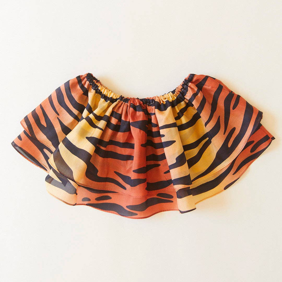 Tiger print skirt on a white background