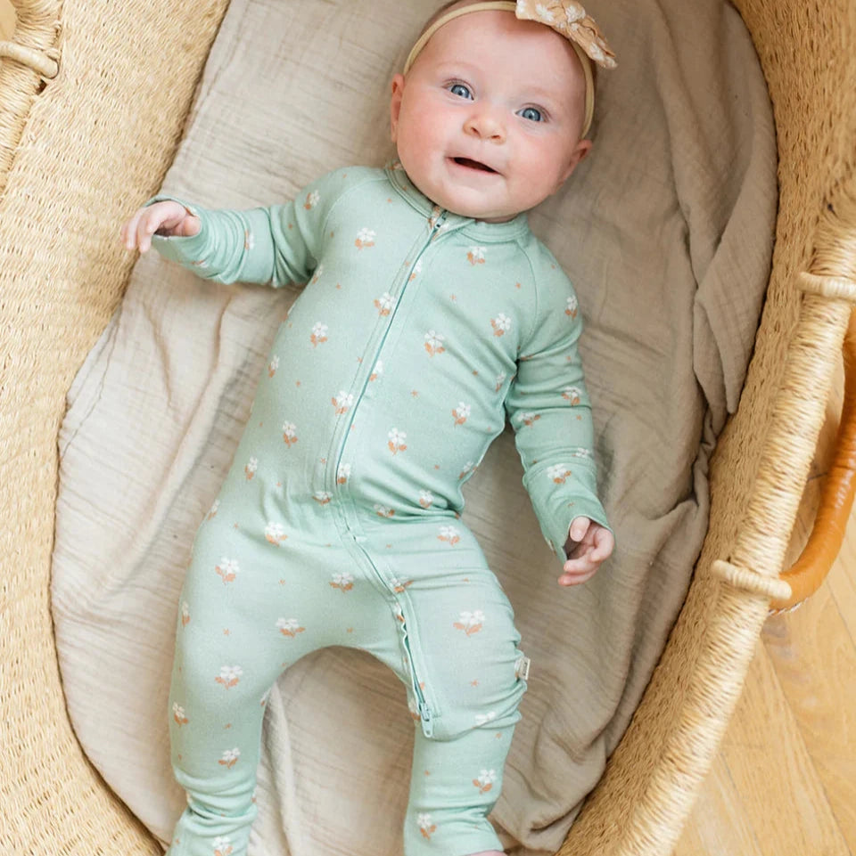 Modal Convertible Pajama-Seafoam Floral