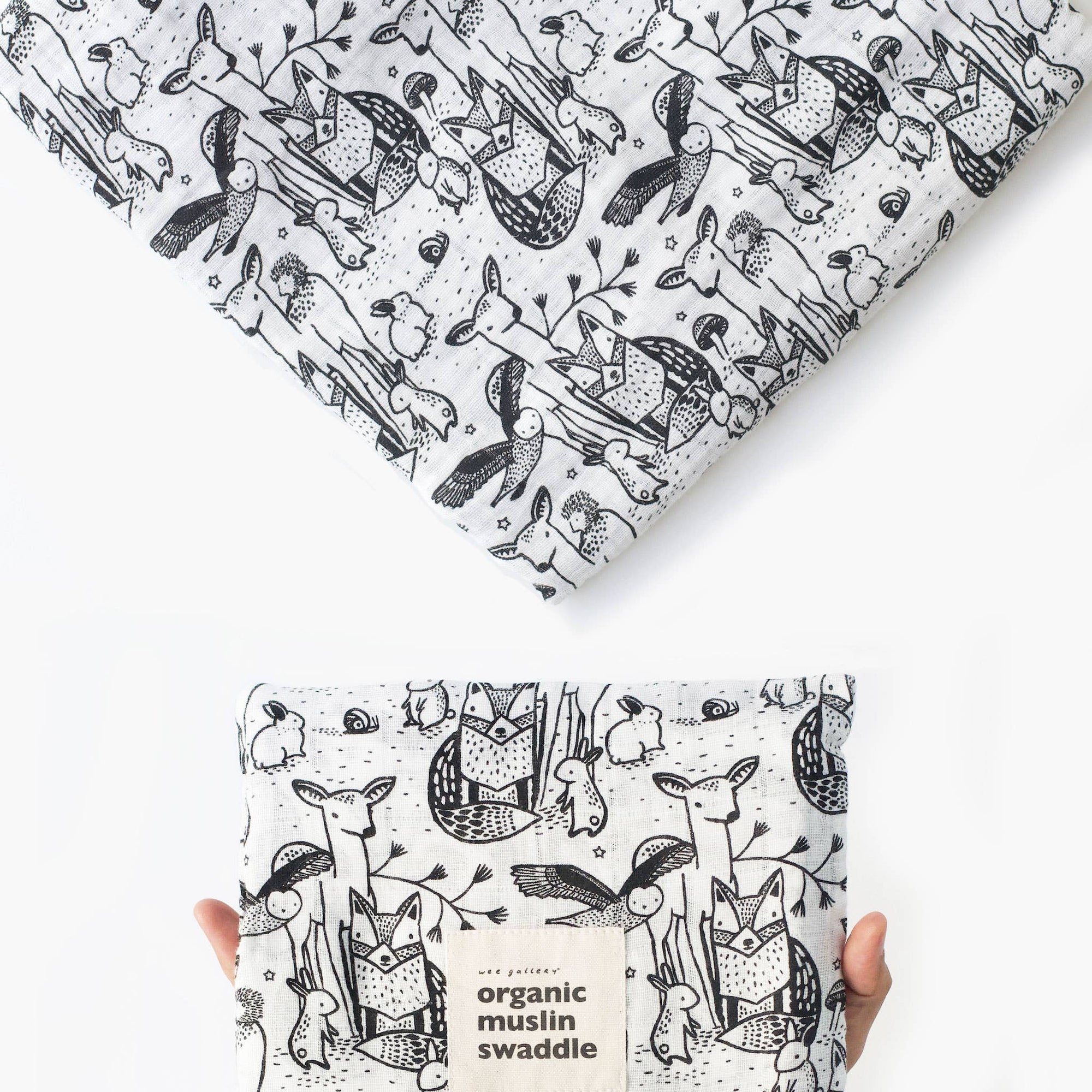Forest animal print swaddle