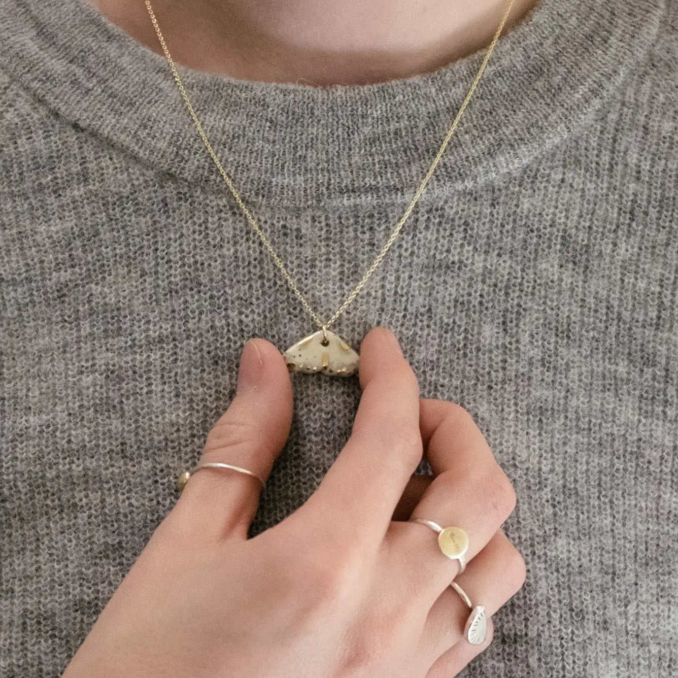 Moth Necklace Doe Fawn