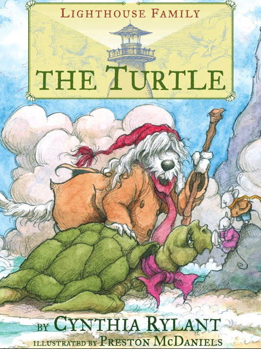 Book cover of 'The Turtle' from The Lighthouse Family series by Cynthia Rylant, illustrated by Preston McDaniels.