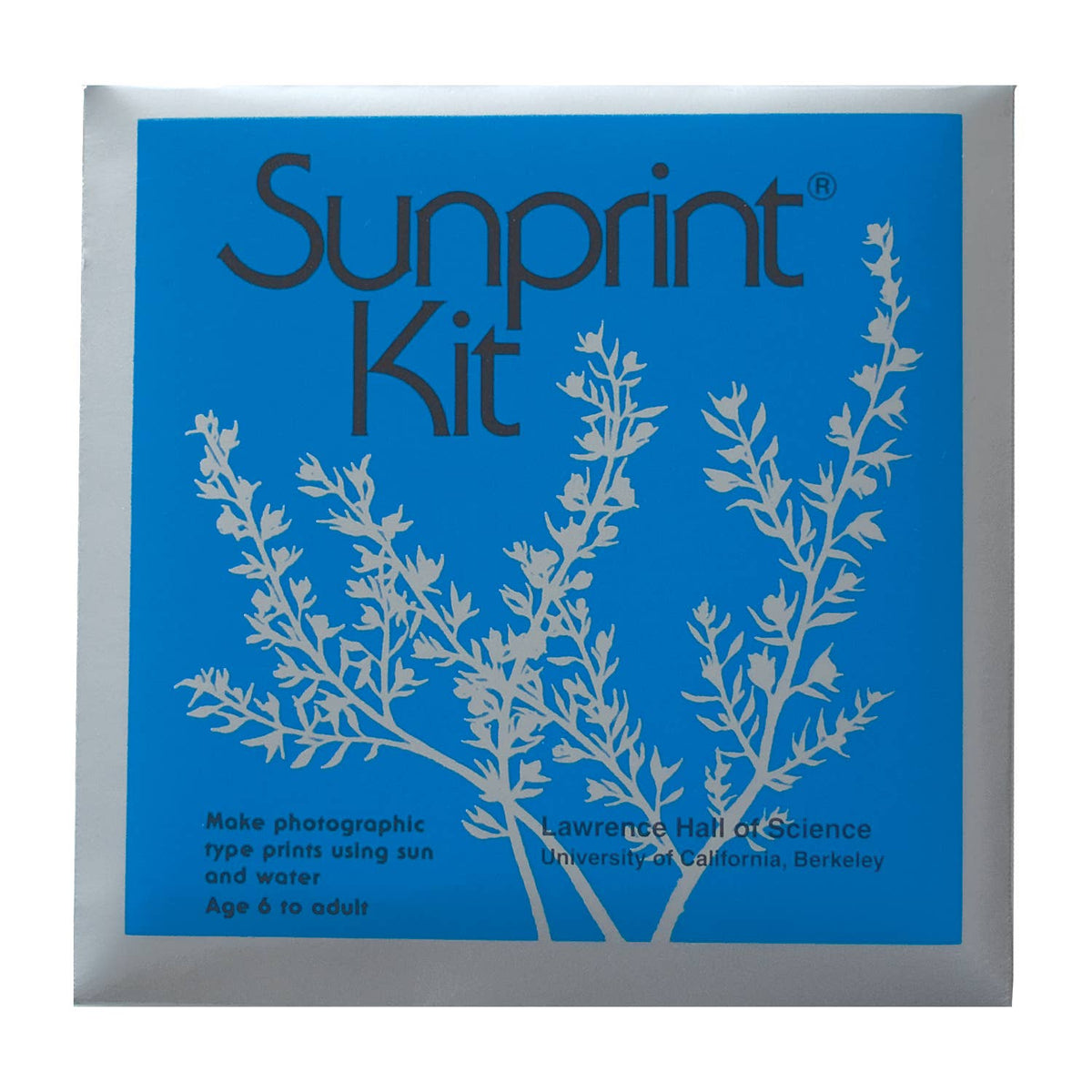 Sunprint Kit packaging with blue background and plant silhouette