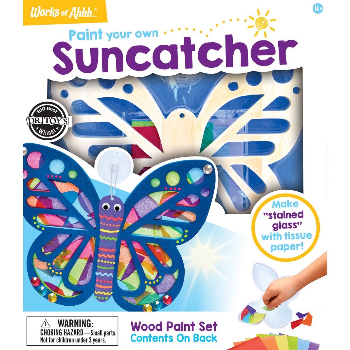 Paint your own suncatcher kit with a butterfly design on a white background
