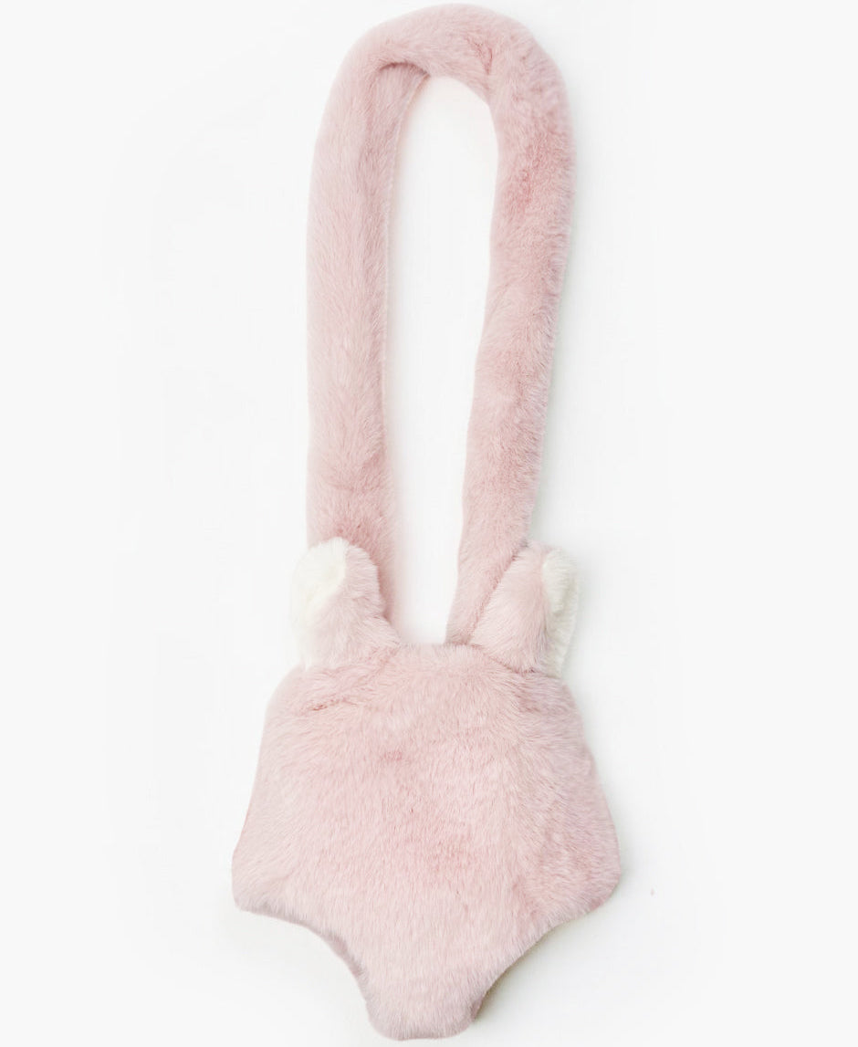 Brown plush doll carrier with long ears on a white background