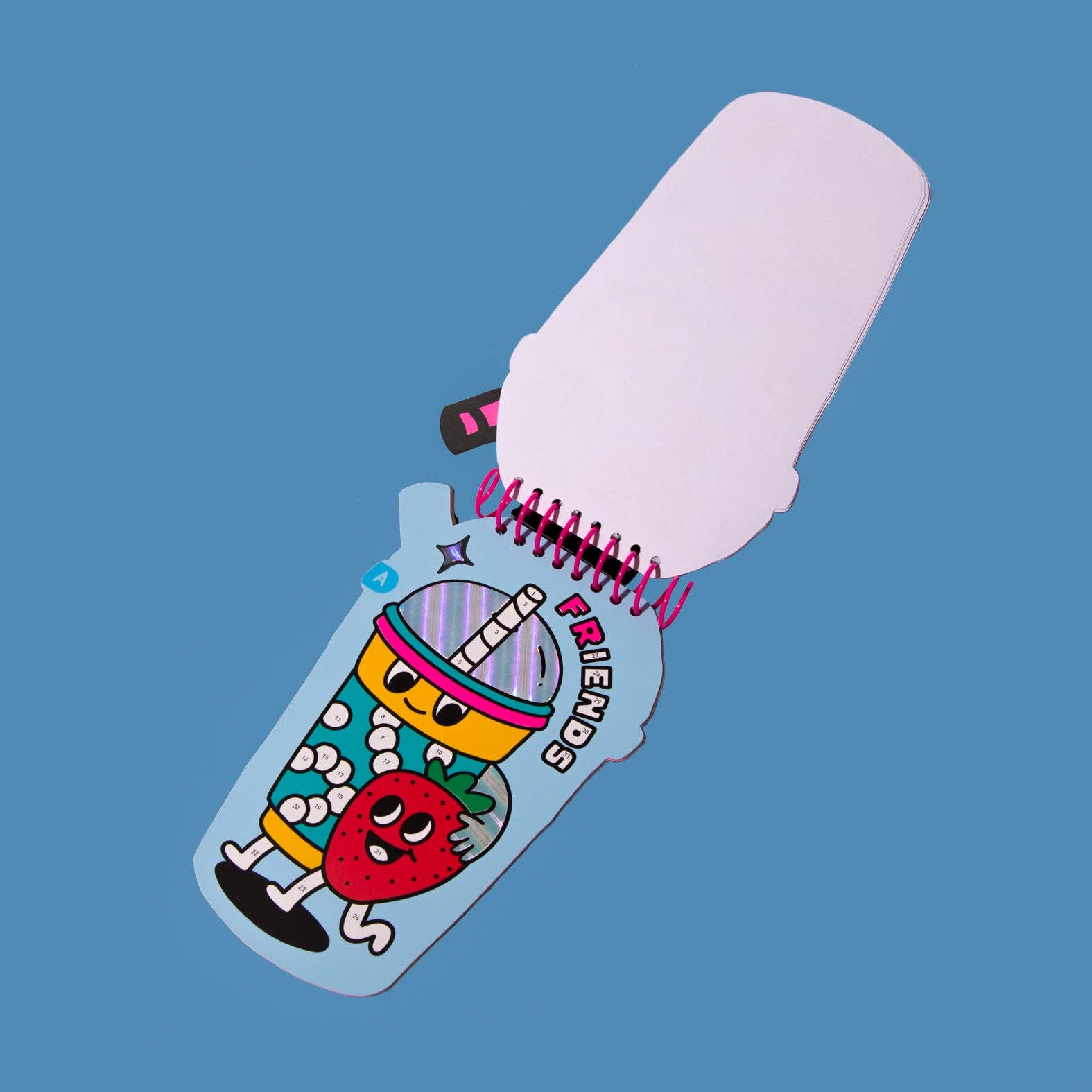 Colorful sticker with 'Sticker by Number' logo on a blue background