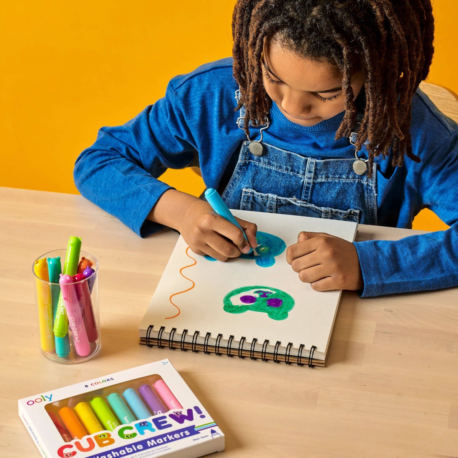 Set of 8 colorful washable markers with 'Cub Crew!' branding on a white background.