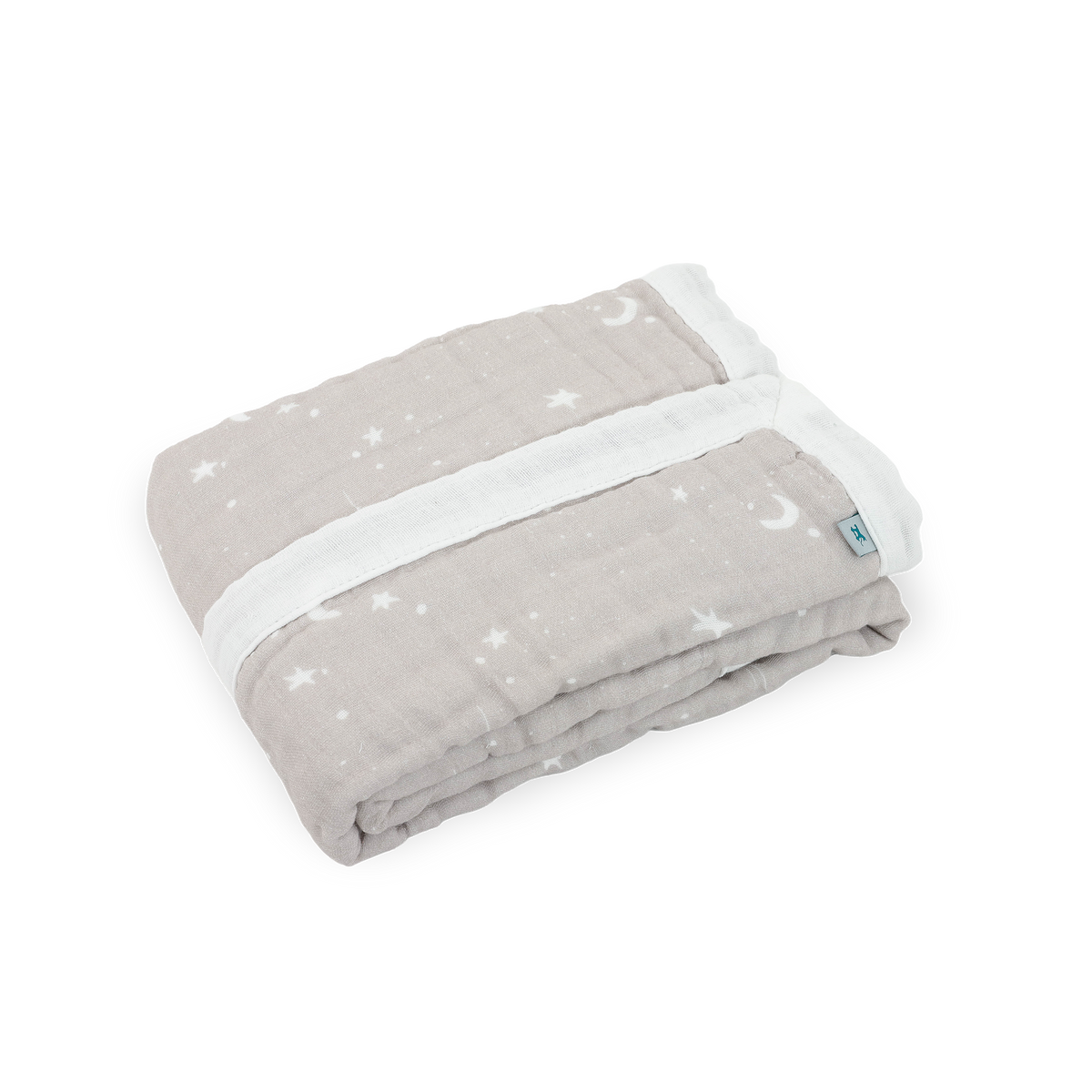 Organic Cotton Muslin Baby Quilt - Moon Dust