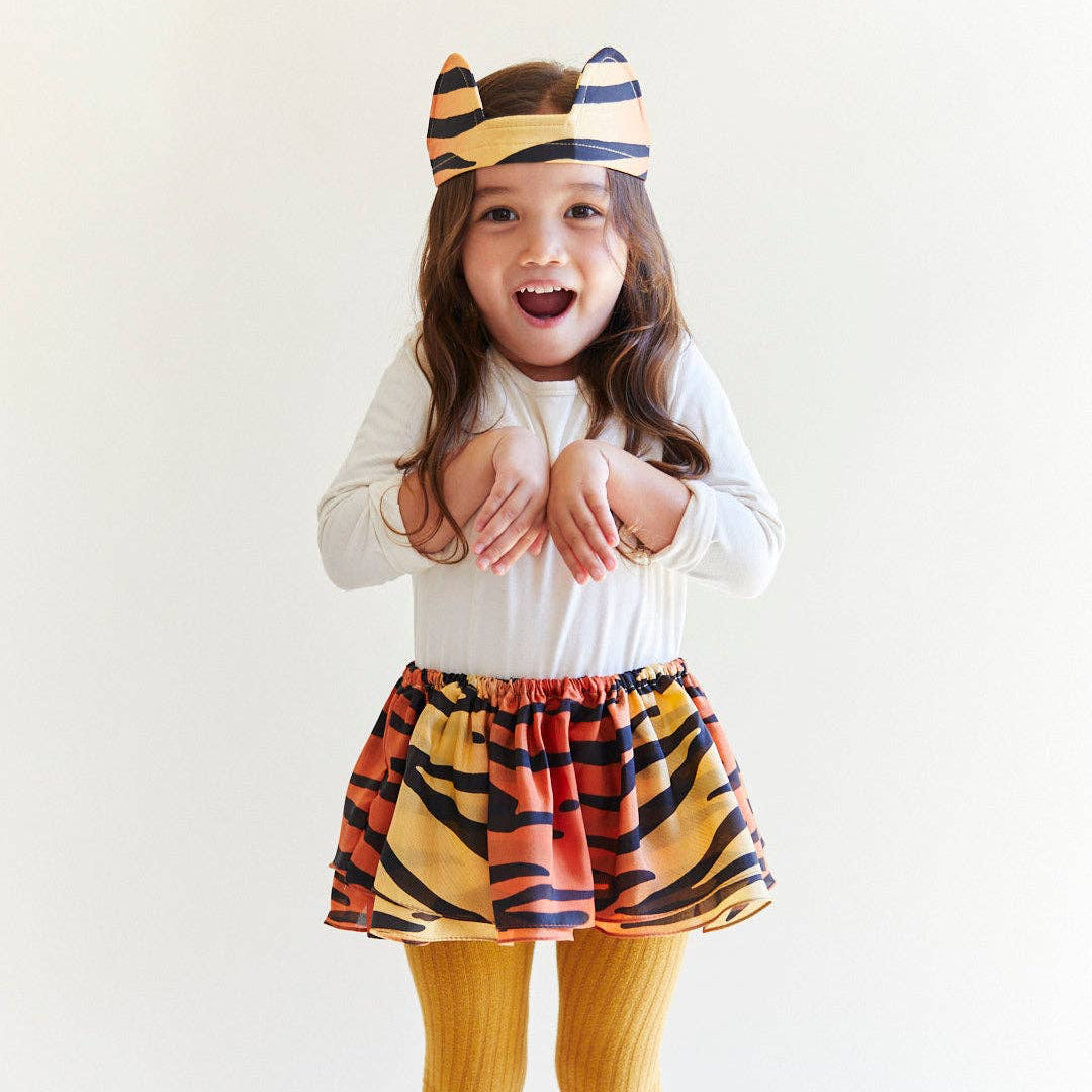 Tiger print skirt on a white background