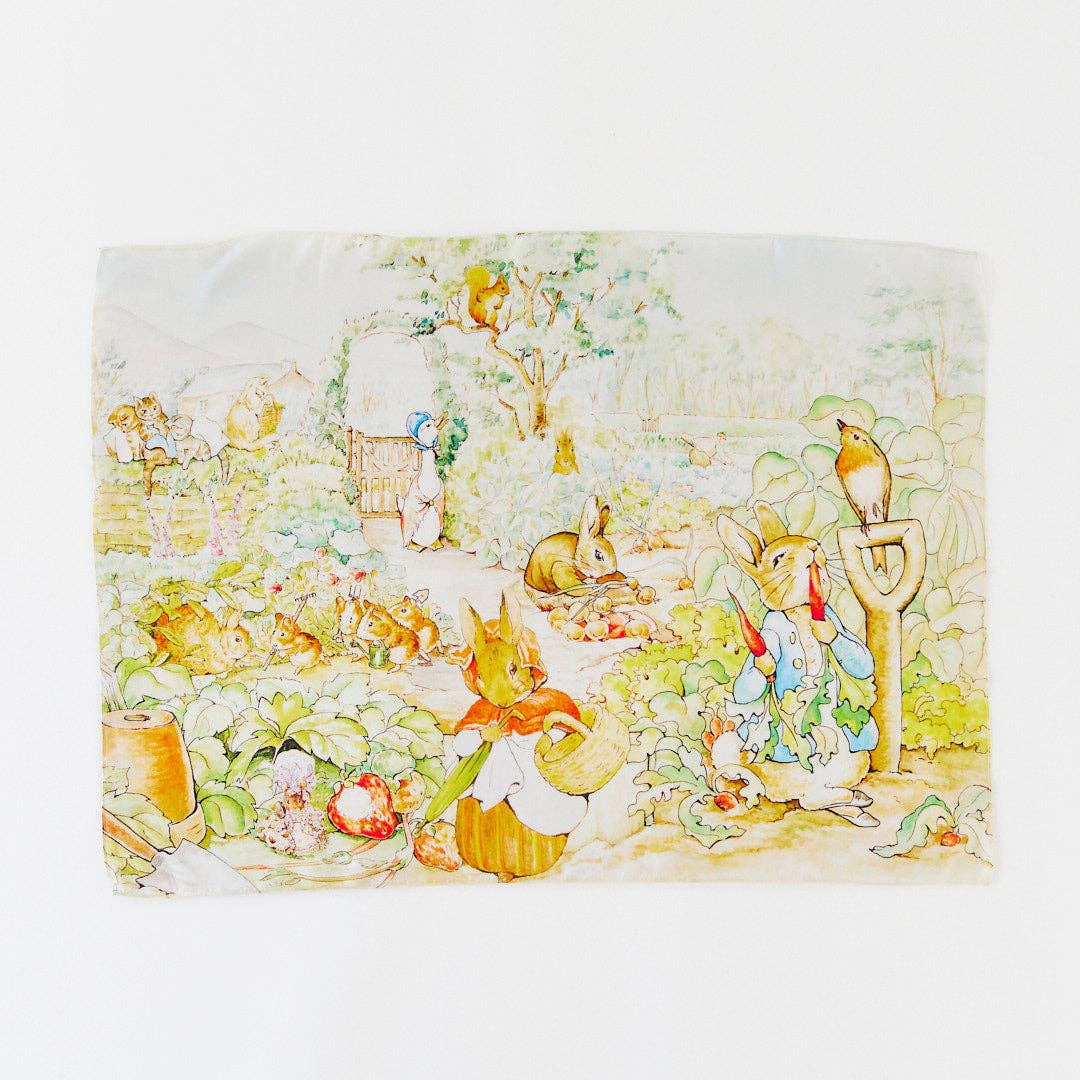Illustration of animals at a picnic with a white border