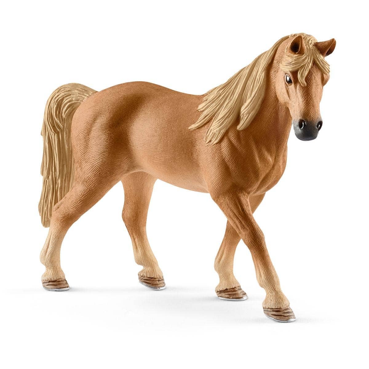 Brown horse figurine on a white background