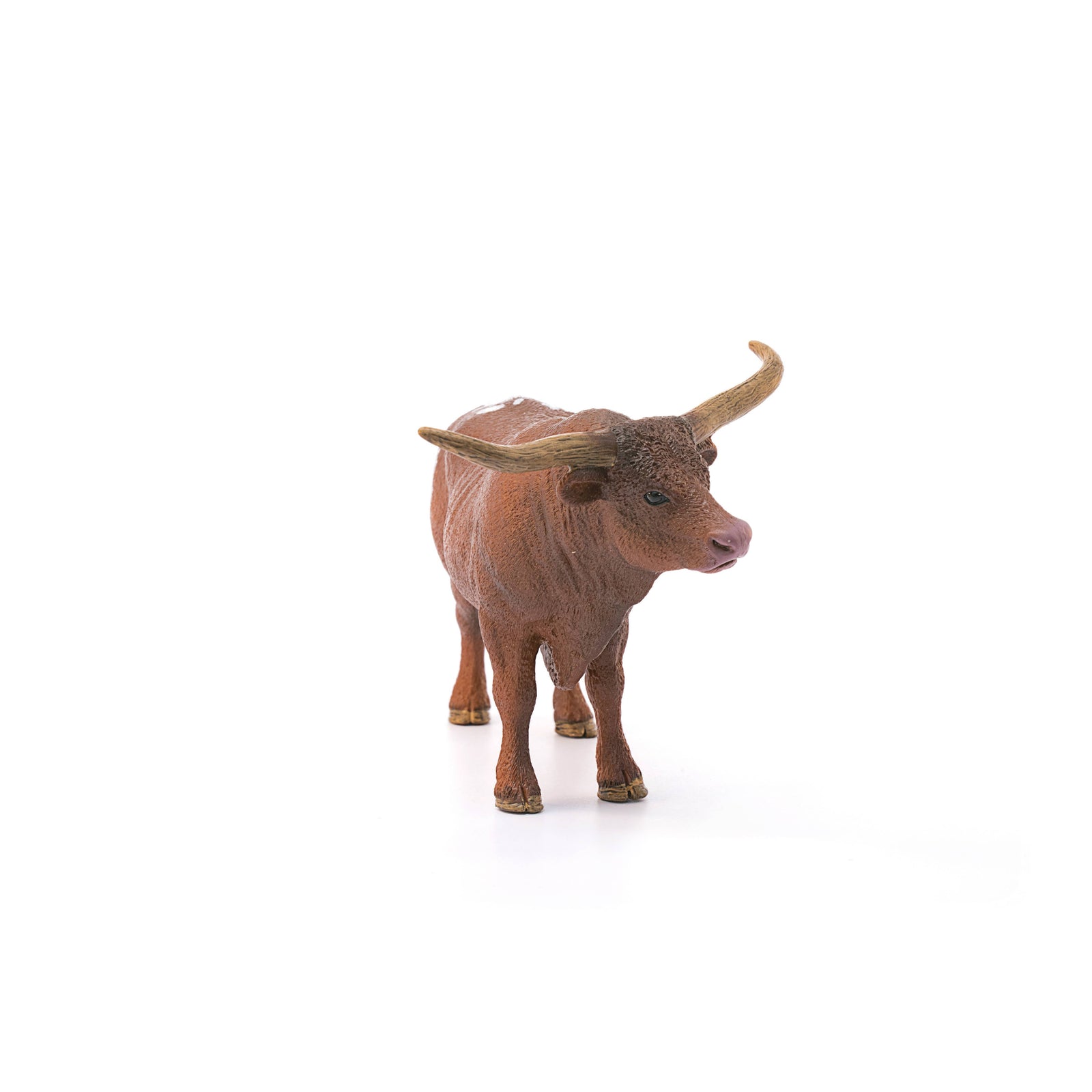 Model of a longhorn bull on a white background