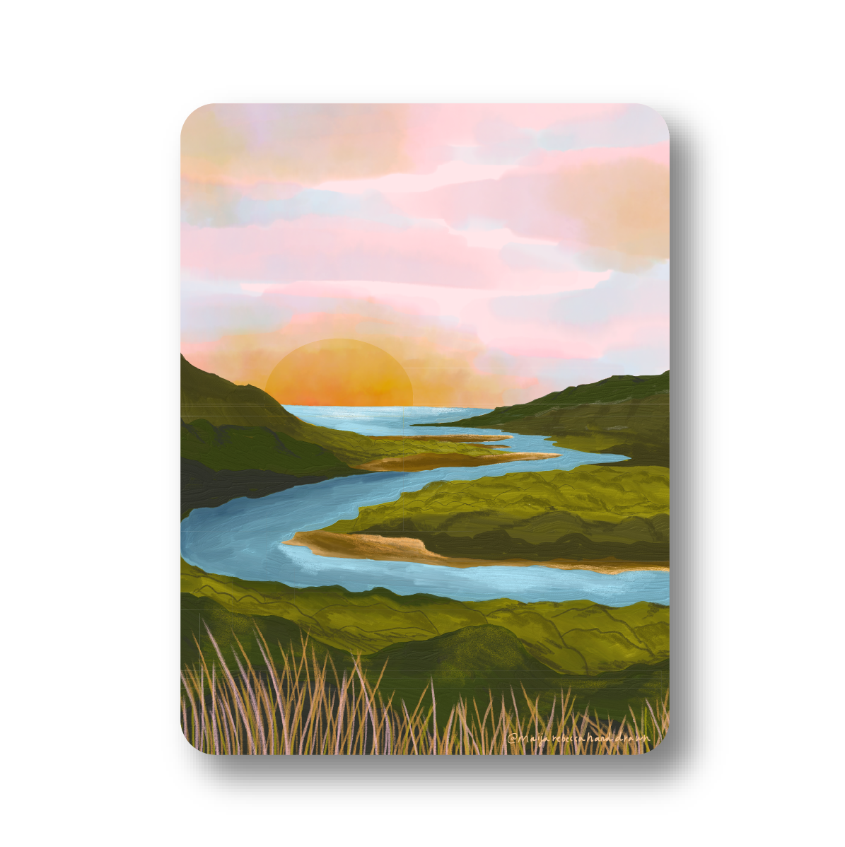 River Printable Sticker River & Ocean Landscape Sticker - Doe + Fawn