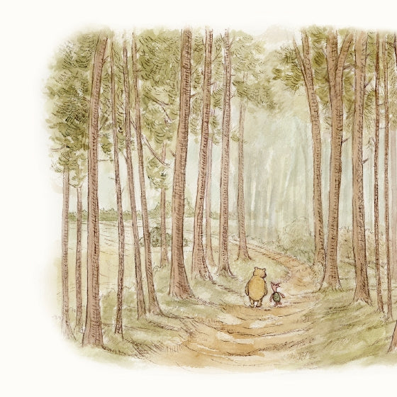 The front cover of the children's board book 'Winnie-the-Pooh Finding Feelings' by Tabitha Paige. The cover features a warm cream background with a textured linen-like pattern, gold foil title lettering, and an illustration of Winnie-the-Pooh holding a gold balloon next to Tigger.