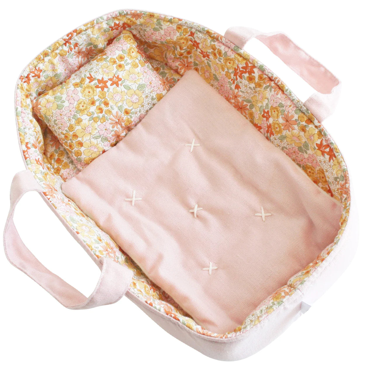 pink floral doll carrier