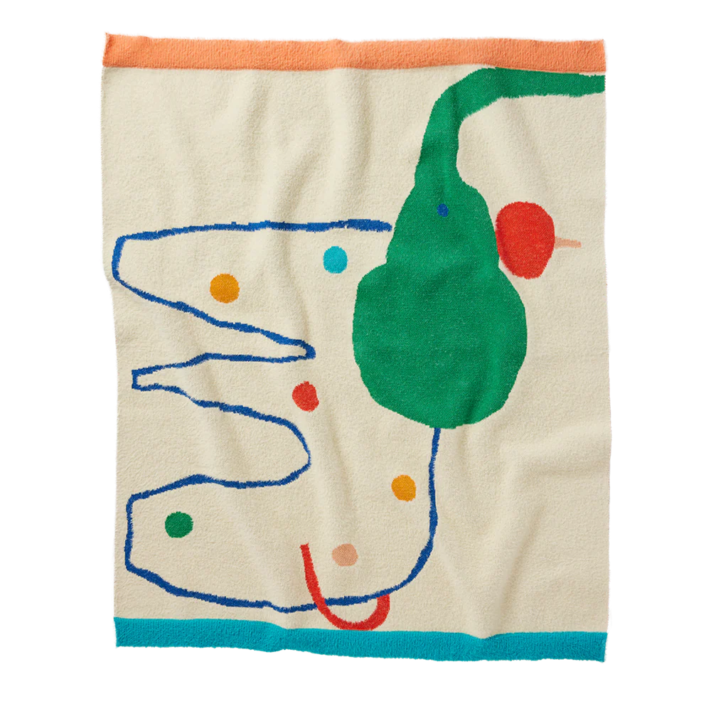 Elephant print baby blanket on blamk background