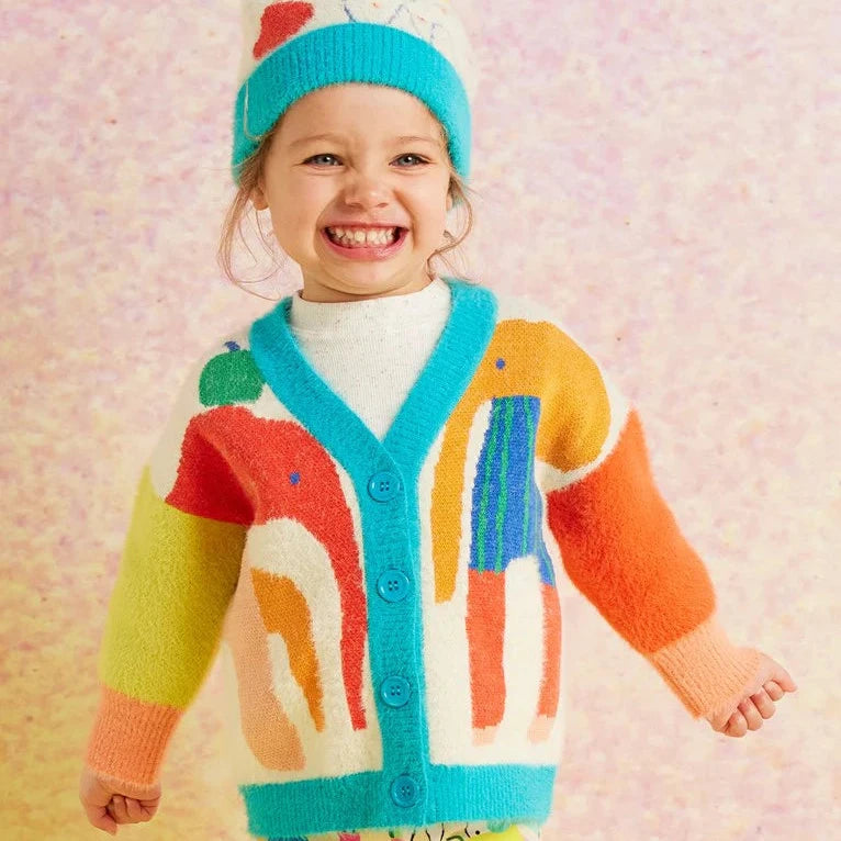 Child wearing cardigan