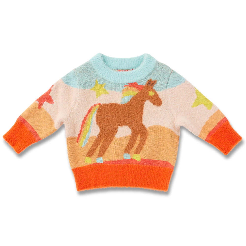 Horse print sweater on blank background