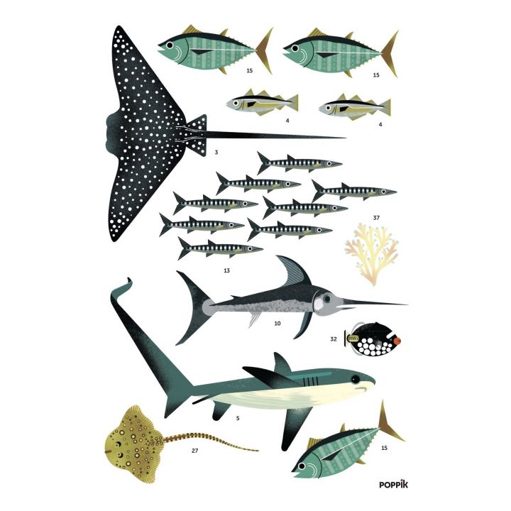 Ocean Sticker Poster Set
