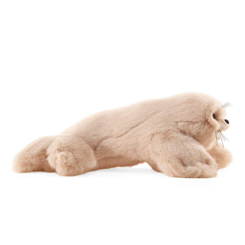 Plush seal toy on a white background
