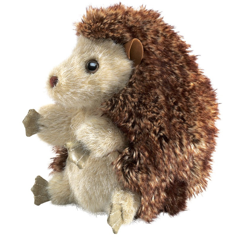 Plush toy hedgehog on a white background