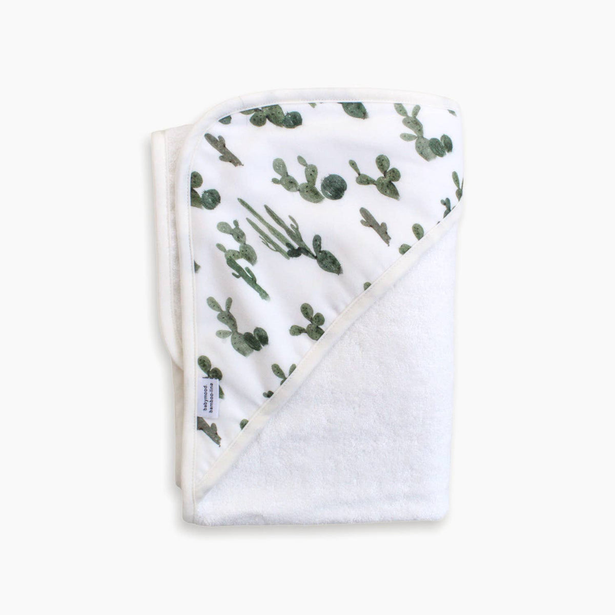 hooded towel with cactus print