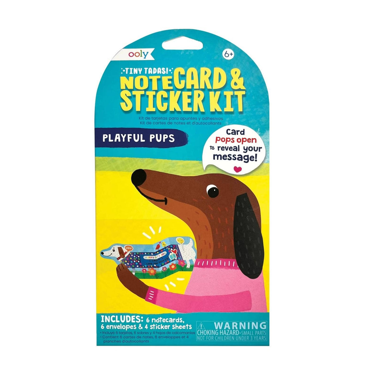 Tiny Tada! Note Cards &amp; Sticker Set - Playful Pups