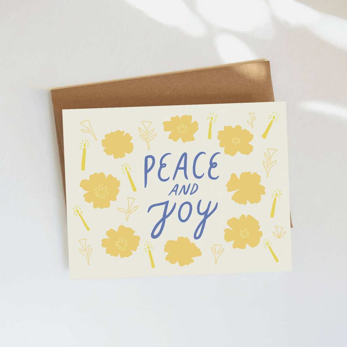 Floral Peace and Joy Greeting Card