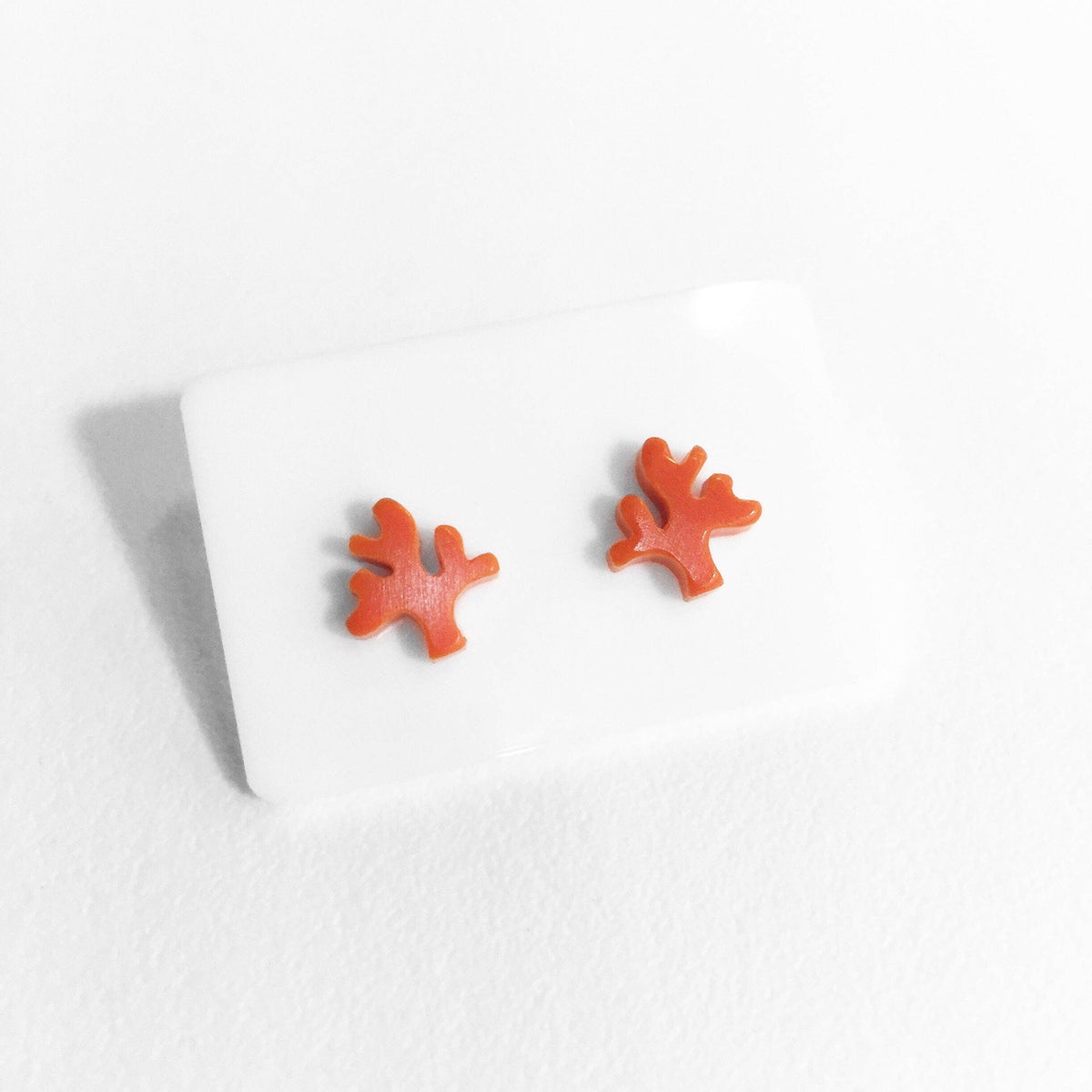 Mini Coral Stud Earrings