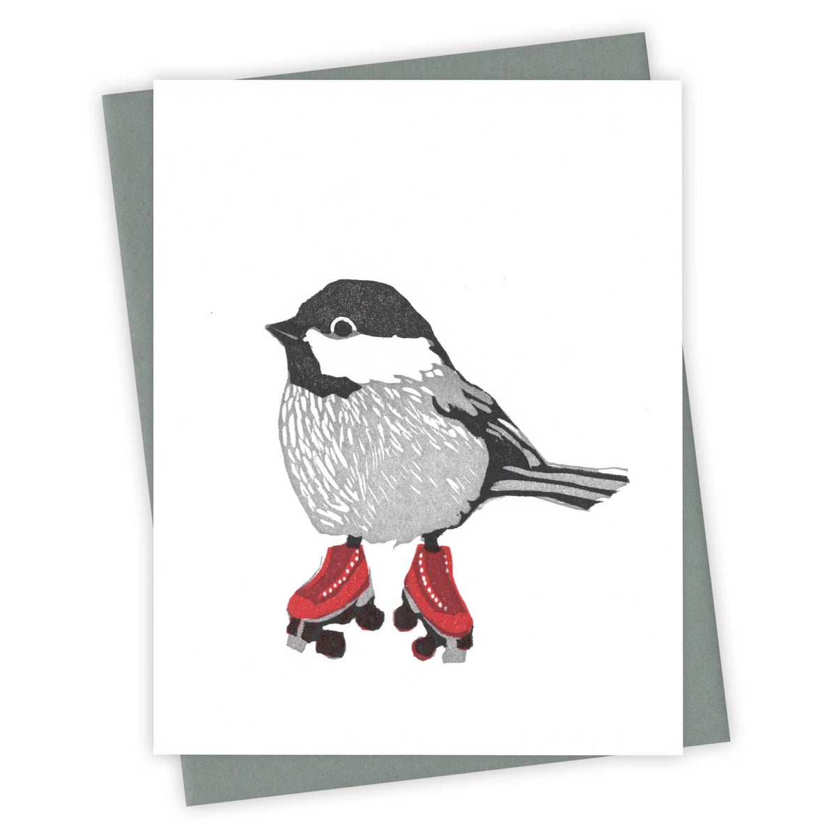 Roller Rink Chickadee Card