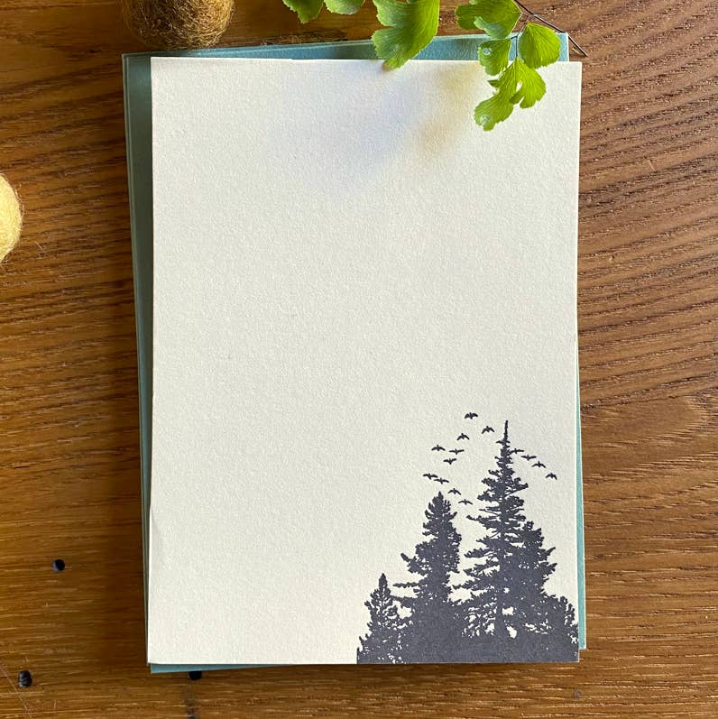 Flock and Trees Notecards