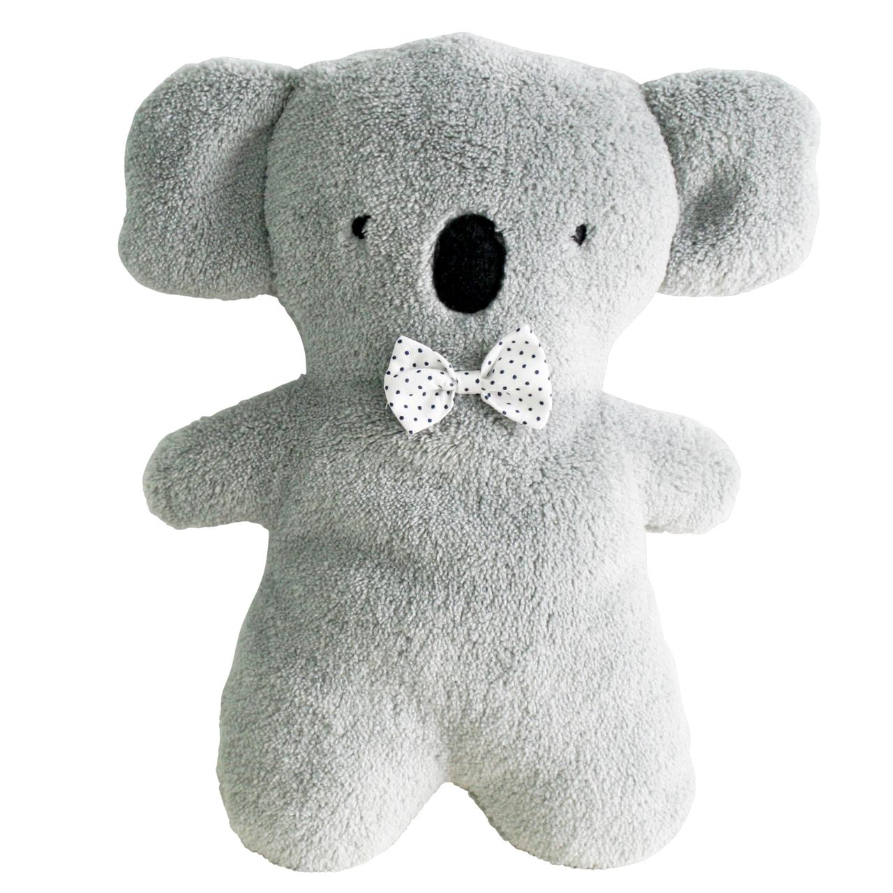 grey bear with bowtie soft toy