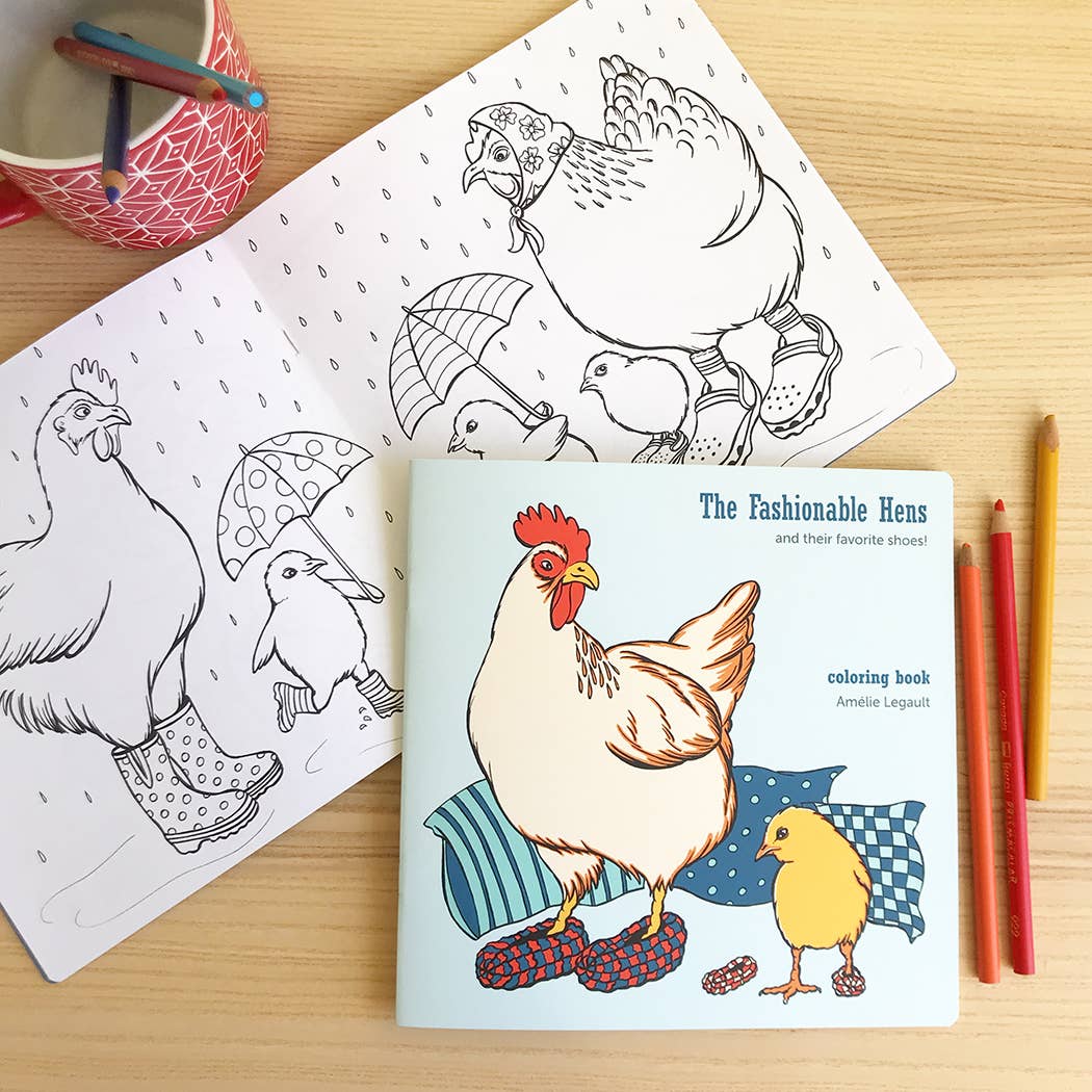 The Fashionable Hens Coloring Book
