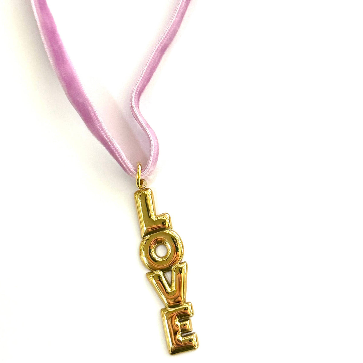 &quot;LOVE&quot; Velvet Charm Necklace