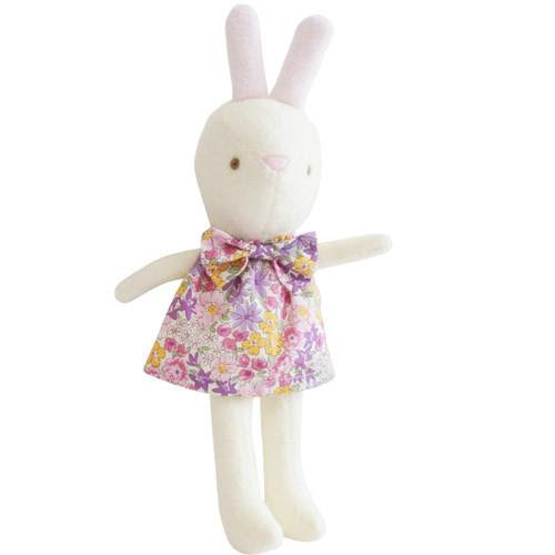 white bunny in floral dress